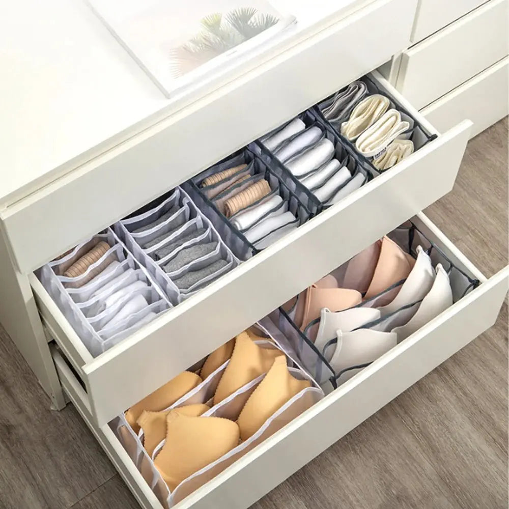 Dormitory Closet Organizer for Socks Home Separated Underwear Storage Box 30 Grids Bra Organizer Foldable Drawer Organizer - Velvet Haven