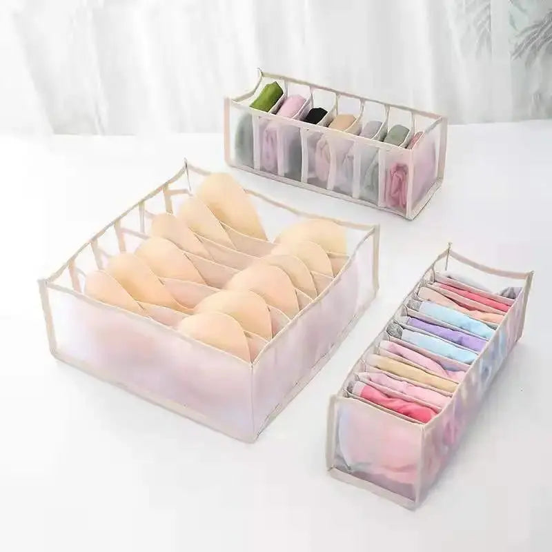 Dormitory Closet Organizer for Socks Home Separated Underwear Storage Box 30 Grids Bra Organizer Foldable Drawer Organizer - Velvet Haven