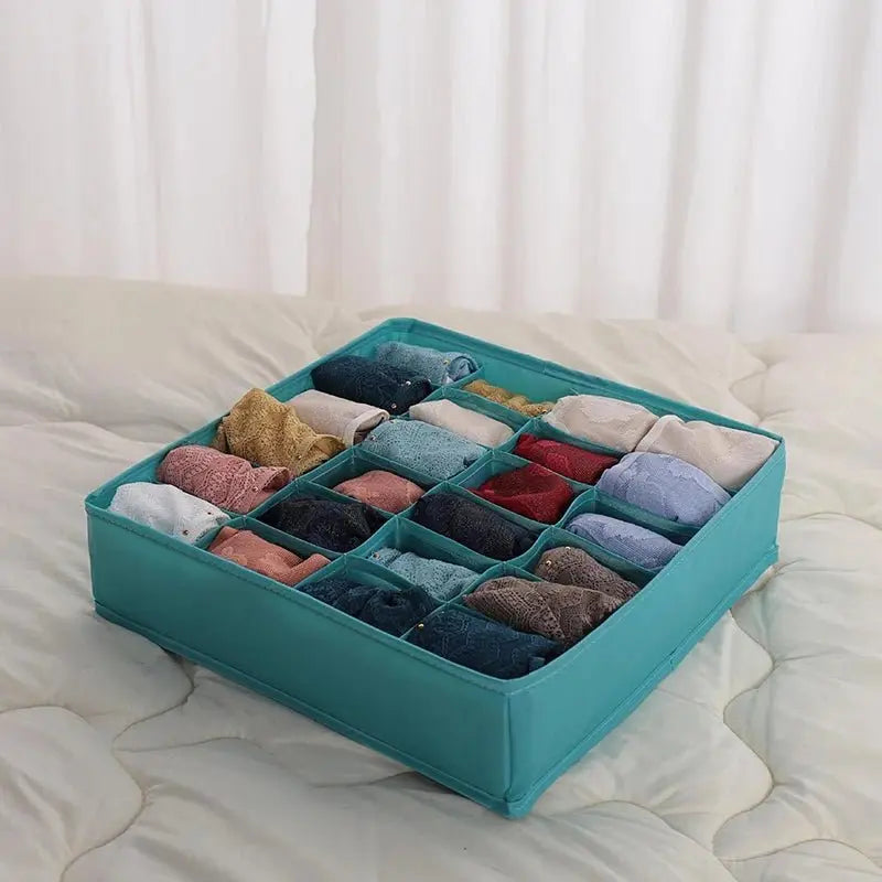 Dormitory Closet Organizer for Socks Home Separated Underwear Storage Box 30 Grids Bra Organizer Foldable Drawer Organizer - Velvet Haven