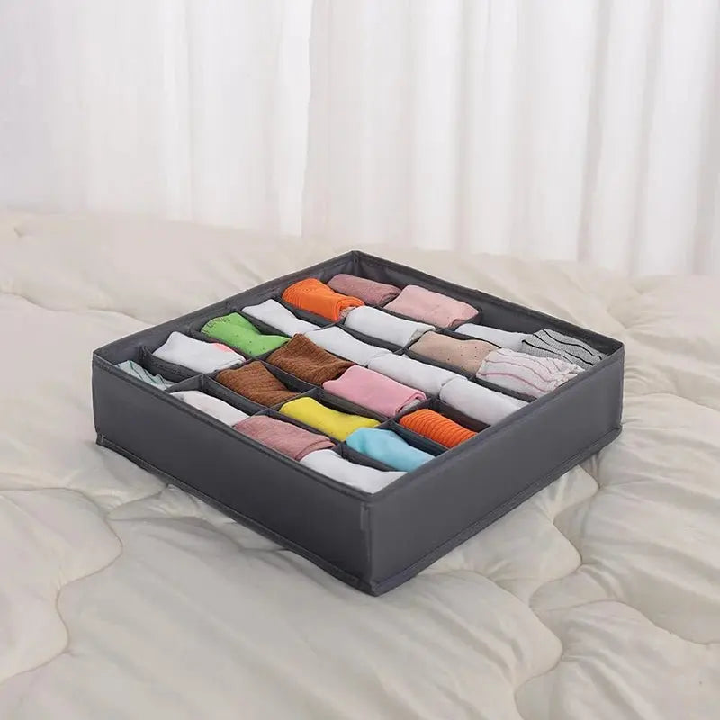 Dormitory Closet Organizer for Socks Home Separated Underwear Storage Box 30 Grids Bra Organizer Foldable Drawer Organizer - Velvet Haven