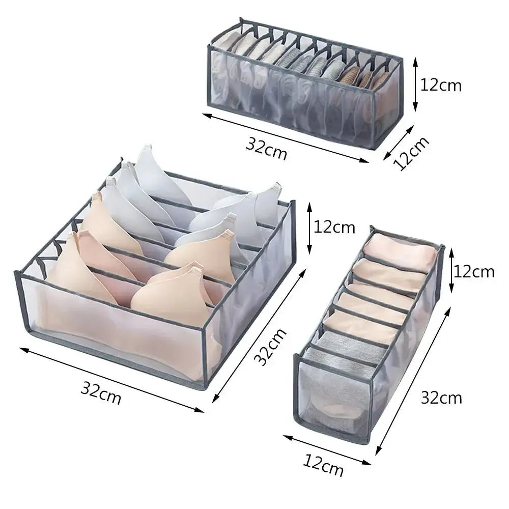 Dormitory Closet Organizer for Socks Home Separated Underwear Storage Box 30 Grids Bra Organizer Foldable Drawer Organizer - Velvet Haven