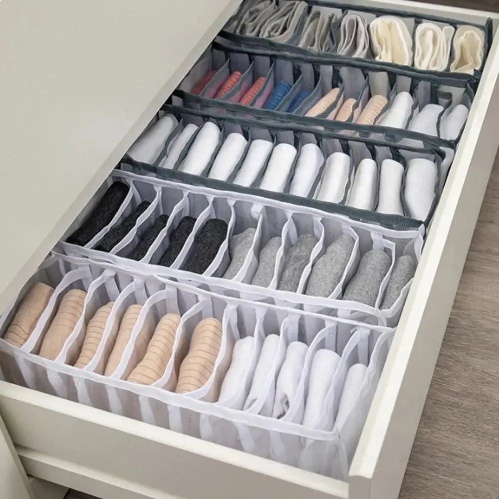Dormitory Closet Organizer for Socks Home Separated Underwear Storage Box 30 Grids Bra Organizer Foldable Drawer Organizer - Velvet Haven
