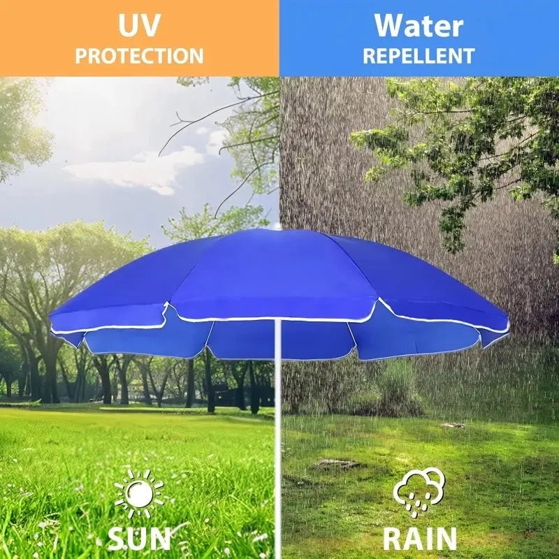 Double folding camping chair with umbrella and cooler bag, portable high-quality picnic chair set with cup holder - Velvet Haven