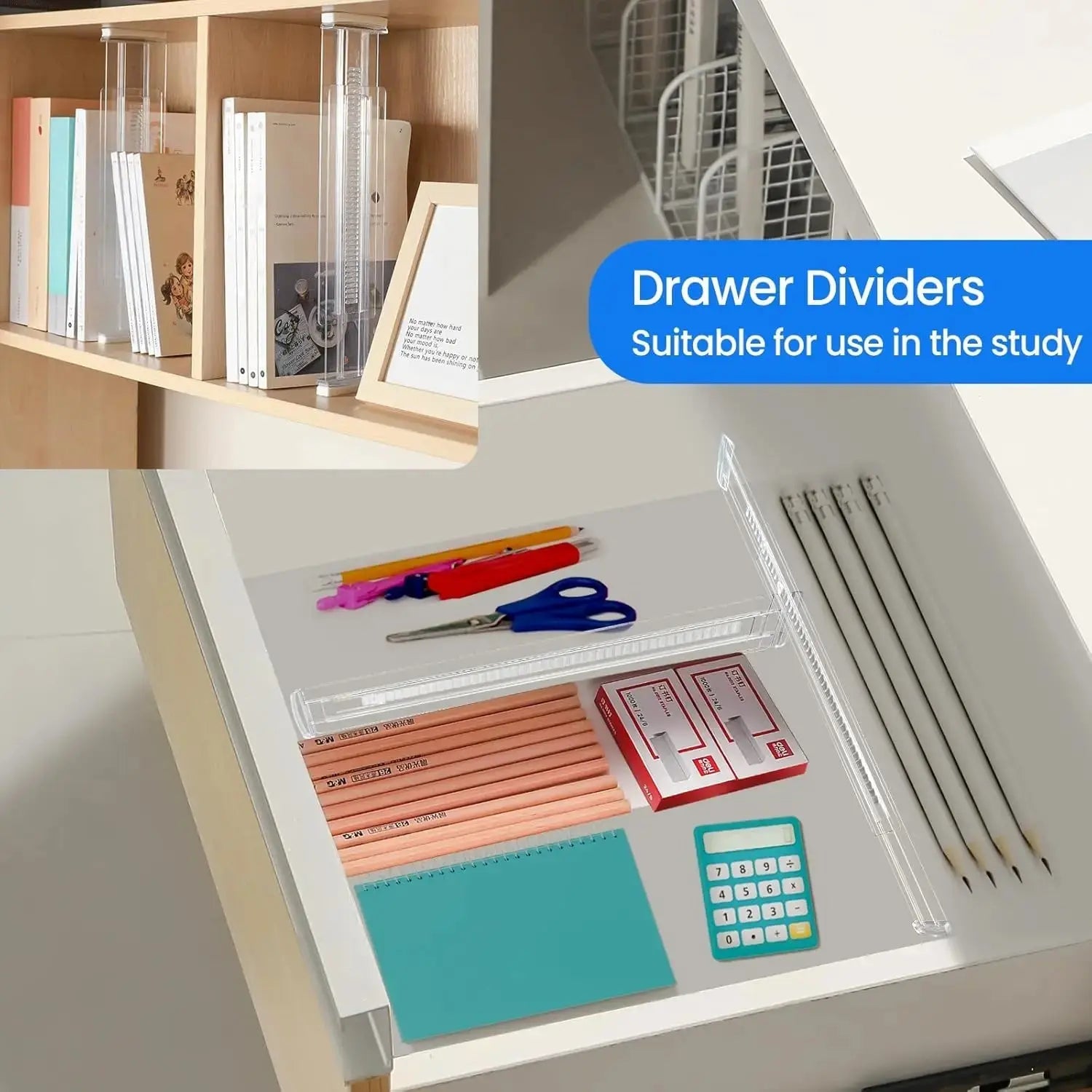 Drawer Dividers 4/6/8/12 Pack, Plastic Drawer Dividers for Baby Clothes, Kitchen Cutlery and Office Storage, Easy to Install - Velvet Haven