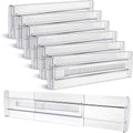 Drawer Dividers, 6Pack Adjustable Drawer Organizer, Clear Expandable Dresser Organizer for Clothes Kitchen Utensils Tableware Draw - Velvet Haven