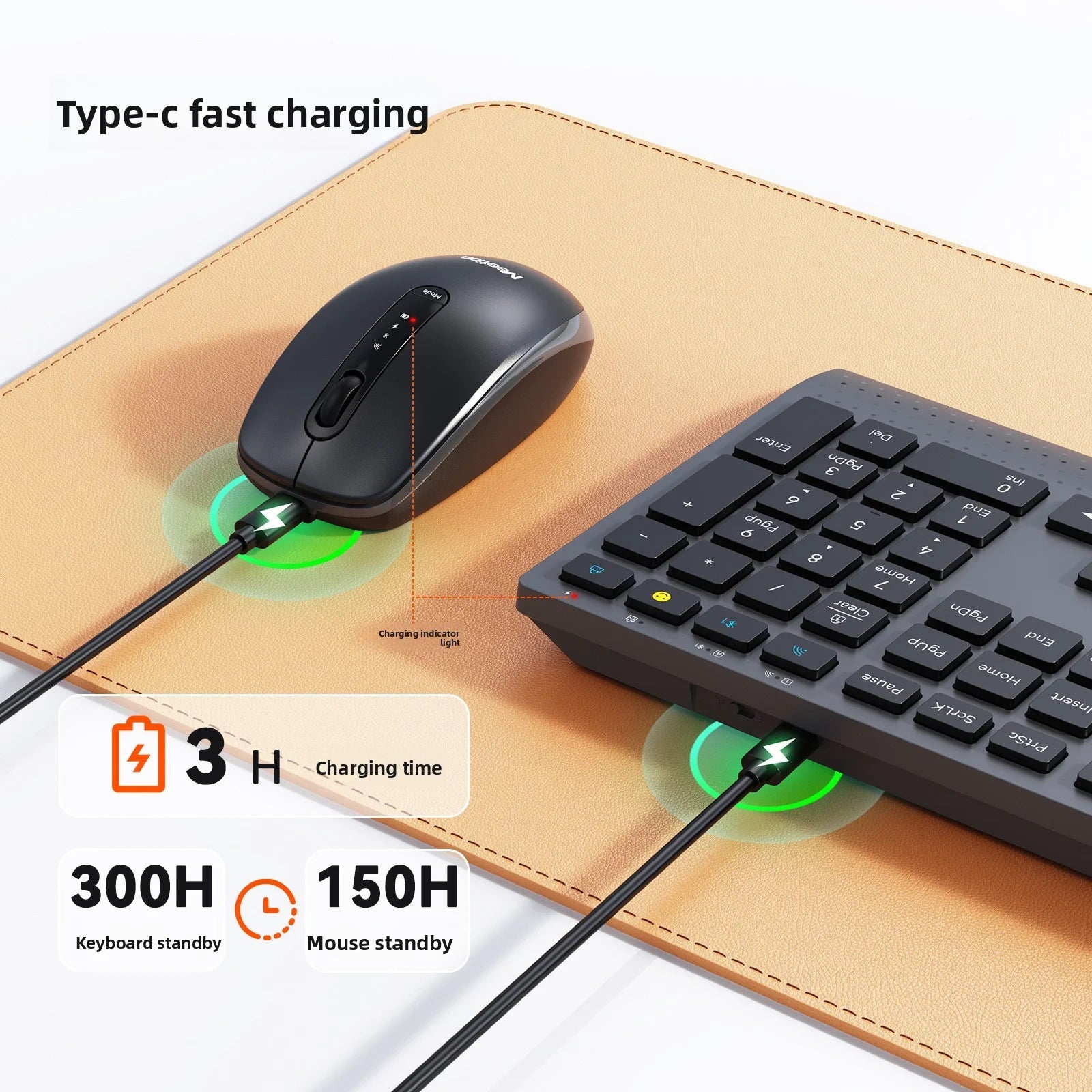 Dual-mode 2.4G Wireless Keyboard Mouse Combo Mute Rechargeable Keyboard Mouse Set With Multi-Function Keys for Windows PC Gamer - Velvet Haven