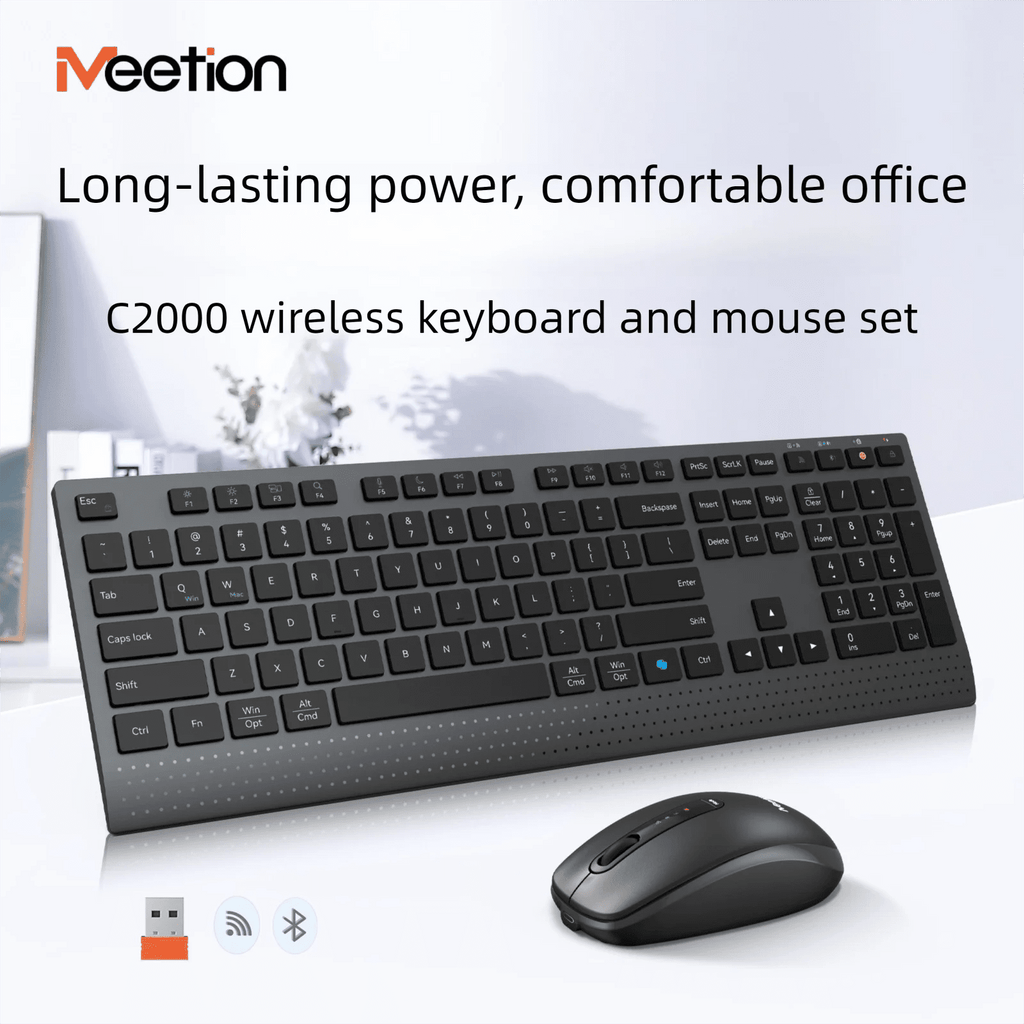 Dual-mode 2.4G Wireless Keyboard Mouse Combo Mute Rechargeable Keyboard Mouse Set With Multi-Function Keys for Windows PC Gamer - Velvet Haven