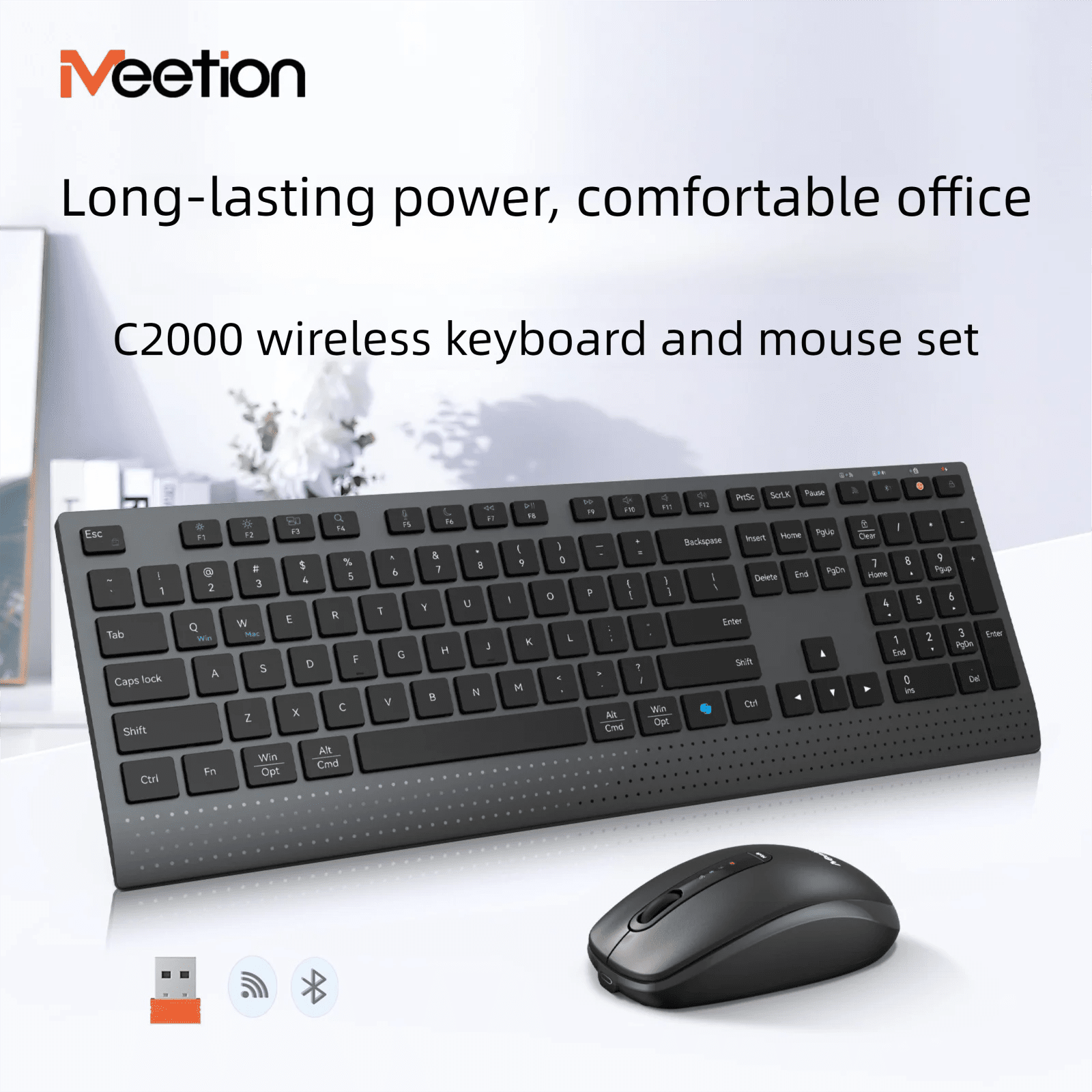 Dual-mode 2.4G Wireless Keyboard Mouse Combo Mute Rechargeable Keyboard Mouse Set With Multi-Function Keys for Windows PC Gamer - Velvet Haven