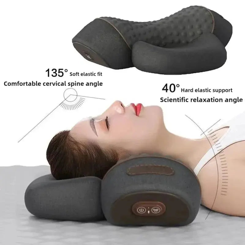 Electric hHeating Neck Pillow Back Cervical Traction Relax Sleeping Memory Foam Spine Support - Velvet Haven