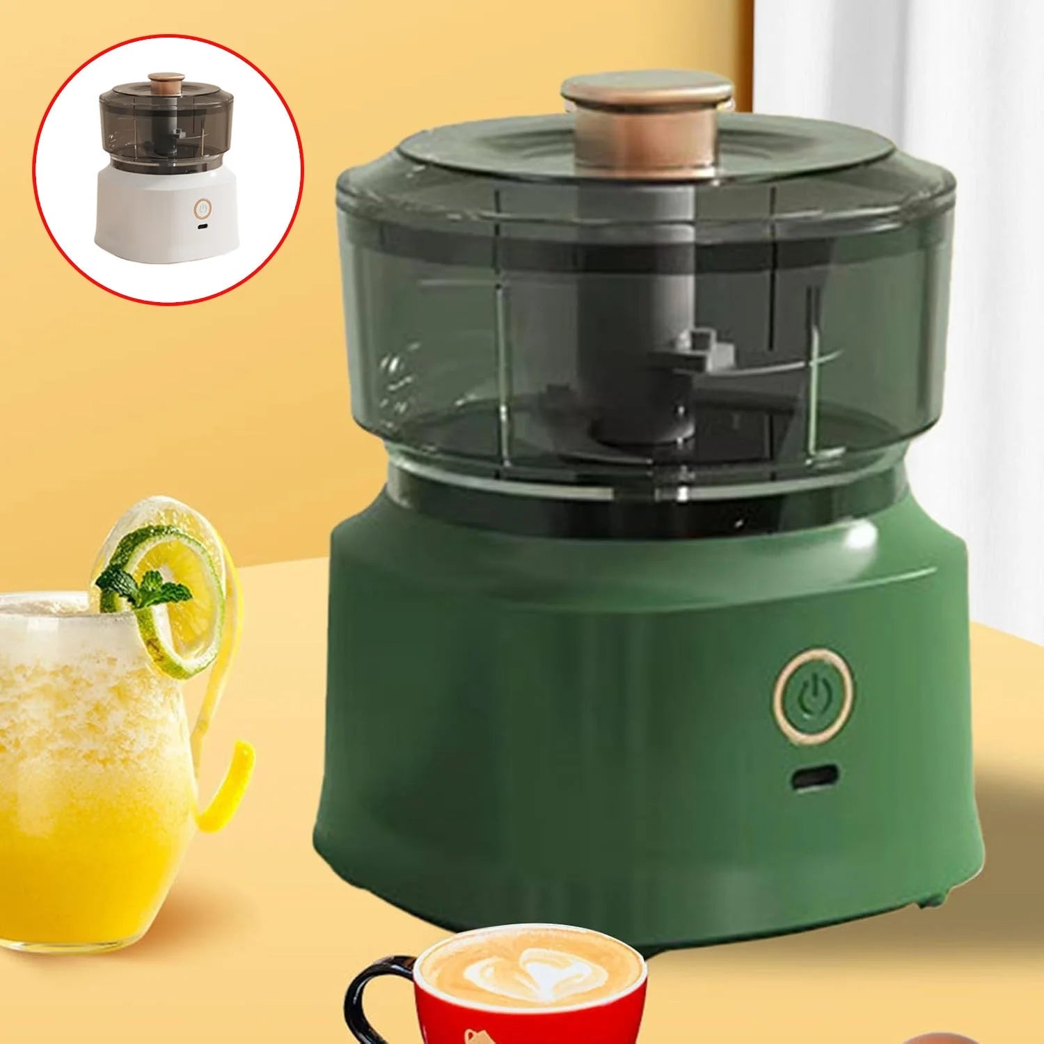 Electric Mini Food Chopper USB Rechargeable Garlic Onion Meat Grinder 350ML Portable Kitchen Food Processor - Velvet Haven