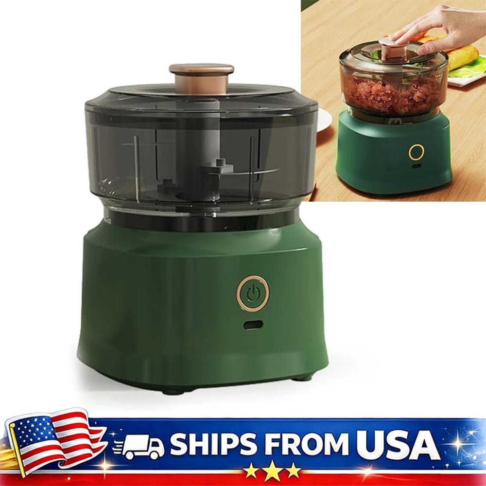 Electric Mini Food Chopper USB Rechargeable Garlic Onion Meat Grinder 350ML Portable Kitchen Food Processor - Velvet Haven