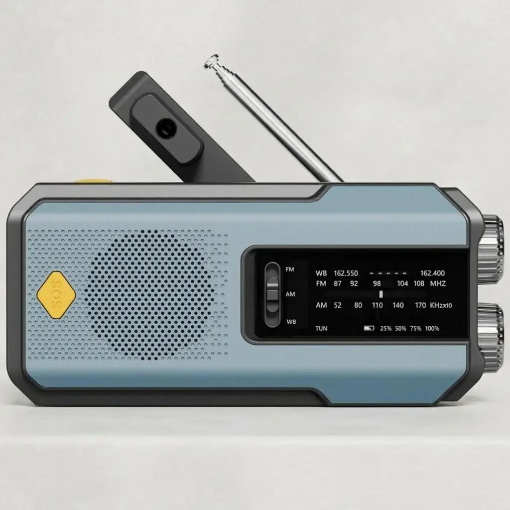 Emergency Solar Hand Crank Radio Global Receiver Portable AM FM NOAA Weather Radio 2000mAh Power Bank Phone Charger High Quality LED Flashlight Torch Reading Light SOS Alarm Survival Gear for Camping Outdoor Adventure - Velvet Haven