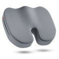 Ergonomic Hollow Out Grey Seat Pad, Breathable Quilted Fabric Cover with Memory Foam, Washable Cushion for Car & Office Chairs - Velvet Haven