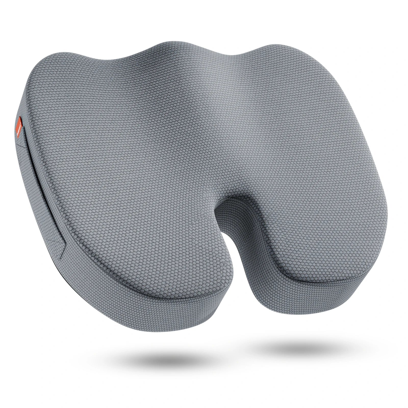 Ergonomic Hollow Out Grey Seat Pad, Breathable Quilted Fabric Cover with Memory Foam, Washable Cushion for Car & Office Chairs - Velvet Haven