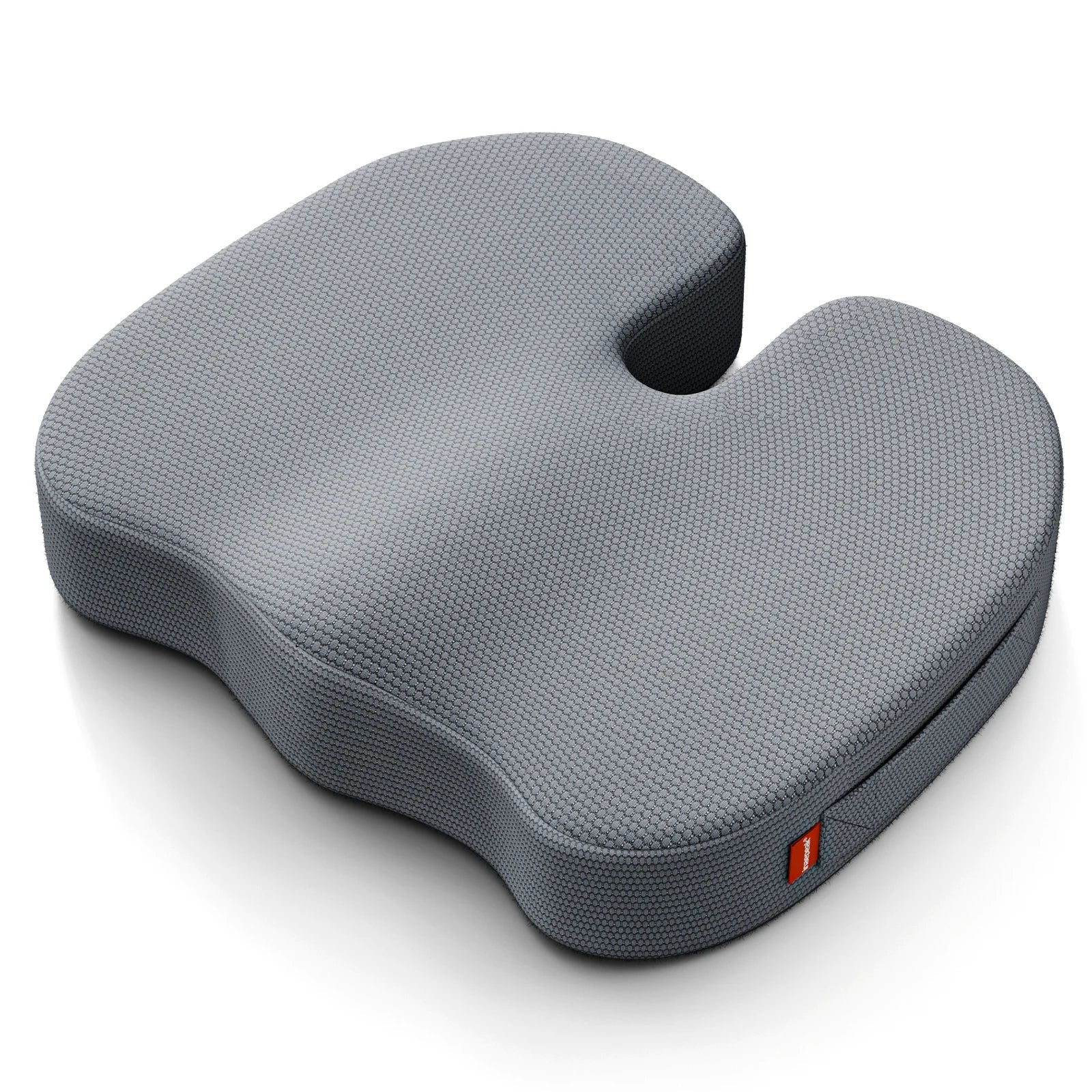 Ergonomic Hollow Out Grey Seat Pad, Breathable Quilted Fabric Cover with Memory Foam, Washable Cushion for Car & Office Chairs - Velvet Haven