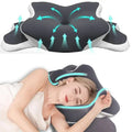 Ergonomic memory foam butterfly neck pillow, C-shaped/adjustable dual height, transparent cover support - side/supine/pillow sle - Velvet Haven