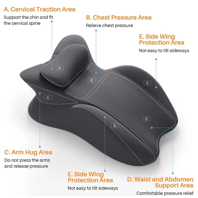 Memory foam wedge pillow with removable cover on a bed for comfortable sleeping and relaxing