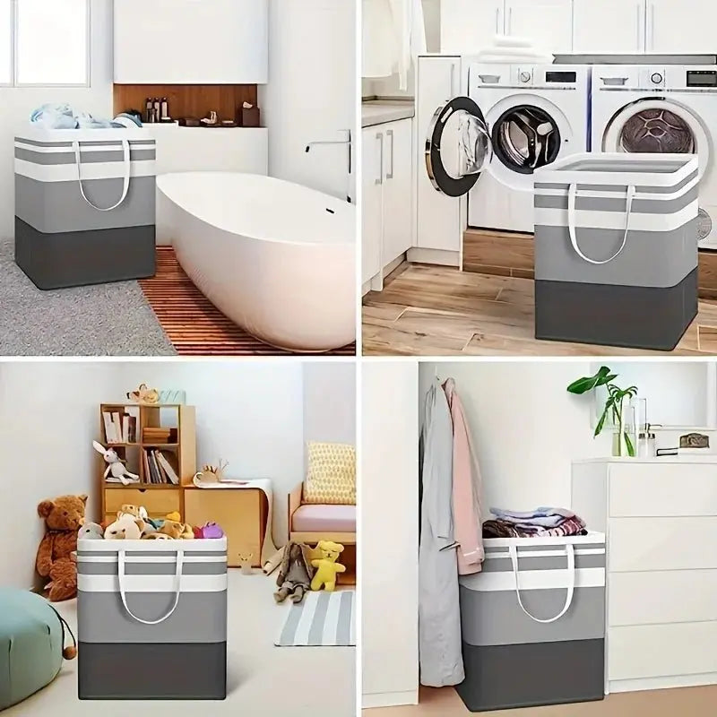 Extra Large Waterproof Laundry Hamper with Extended Handle - Foldable, Freestanding Clothes and Toys Organizer, Laundry Hamper - Velvet Haven