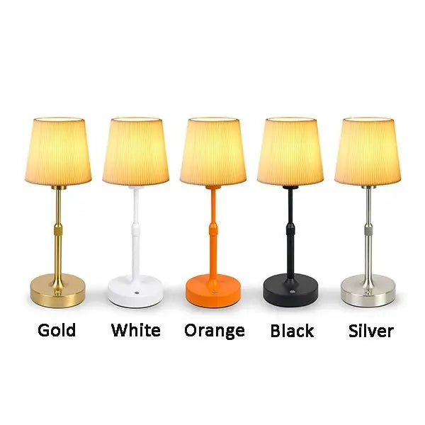 Fabric Desk Lamp Rechargeable Touch Table Lamp Replaceable E12 Bulb 2700K For Restaurant Hotel Room Bedside Decor Lighing - Velvet Haven