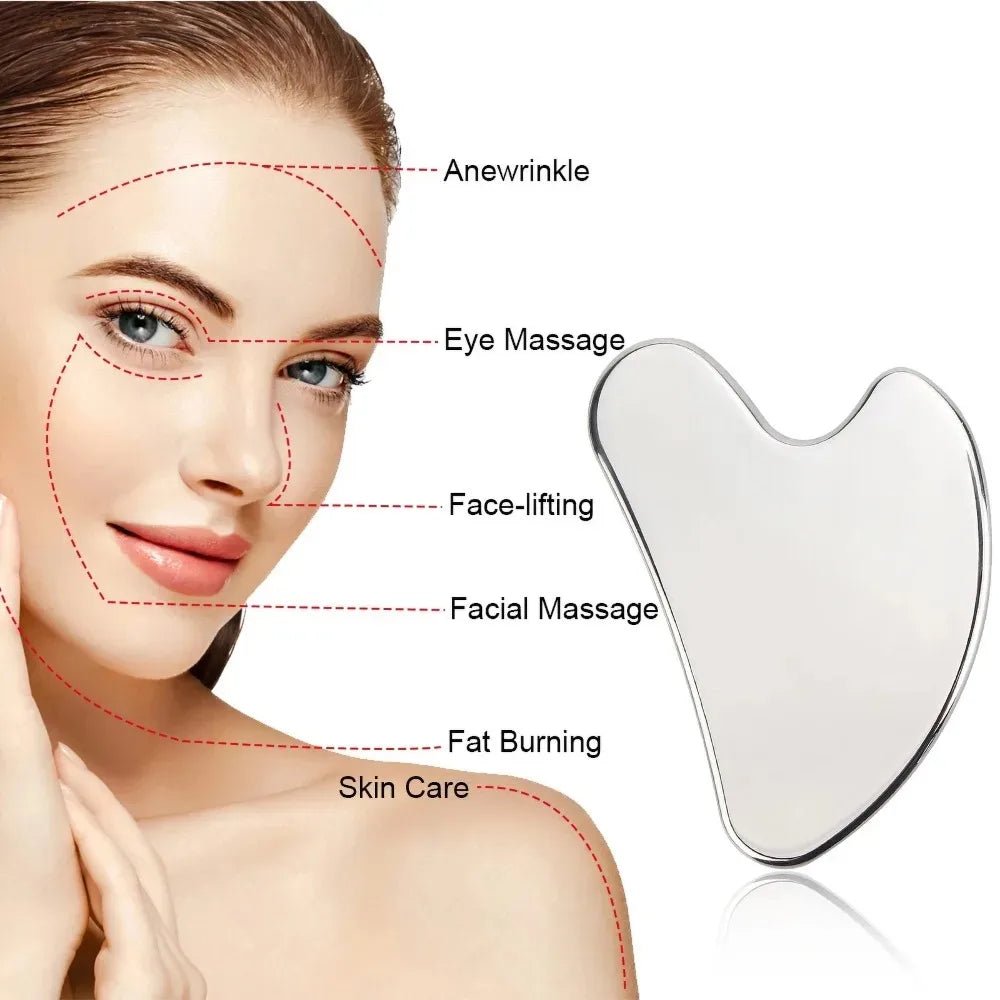 Face Ice Roller & Stainless Steel Gua Sha Massage Tool - Velvet Haven