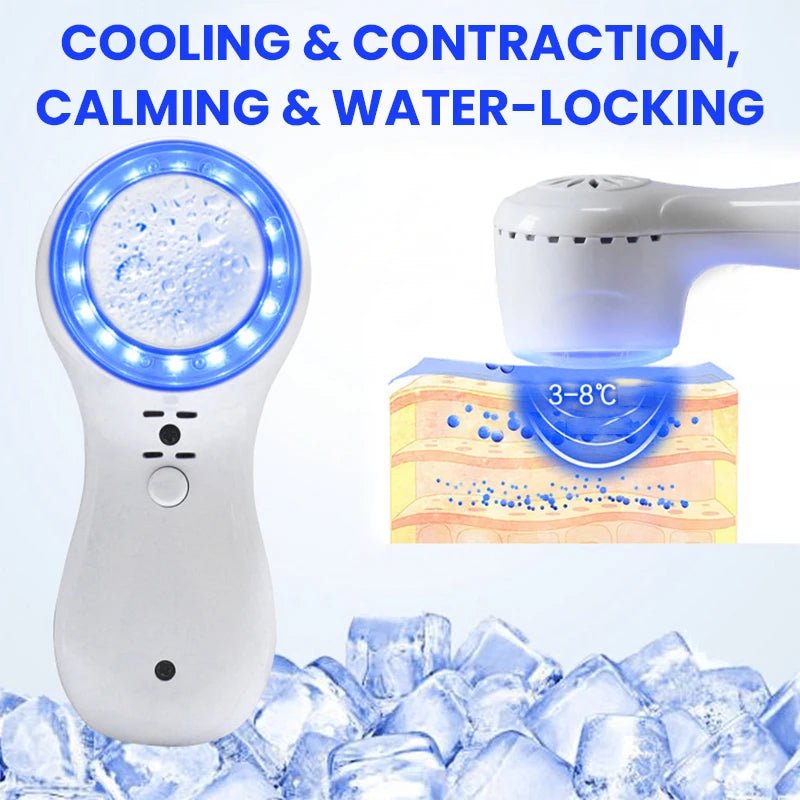 Facial Cold Hammer Cooling Skin Care Device with Blue LED - Velvet Haven