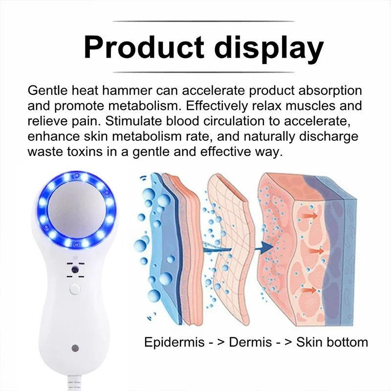 Facial Cold Hammer Cooling Skin Care Device with Blue LED - Velvet Haven