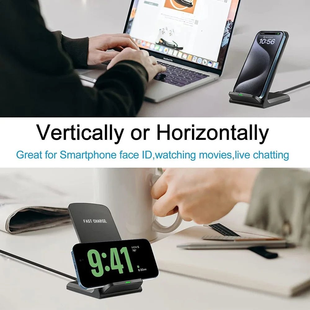Fast Wireless Charging Stand Compatible with Samsung S24/S23/S22/S21 Ultra, iPhone 17‑12 Pro Max & Xiaomi Smartphones - Velvet Haven
