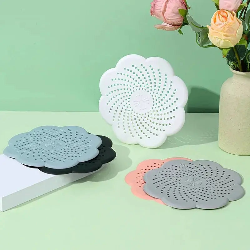 Flower Shape Silicone Floor Drain Cover Mesh Sink Strainer Anti-blocking Hair Clean Up Waste Catcher Kitchen Bathroom Accessory - Velvet Haven