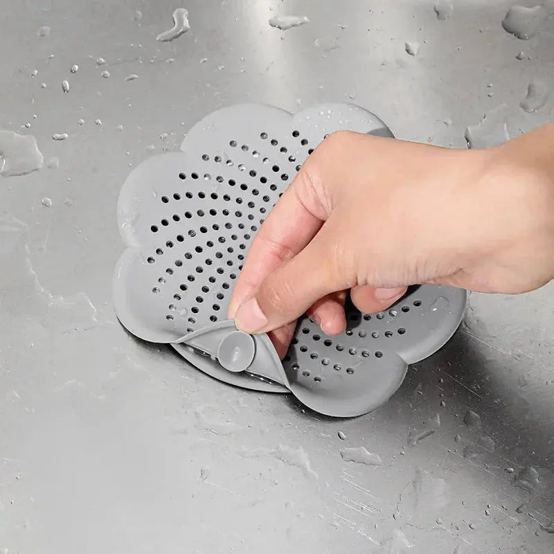 Flower Shape Silicone Floor Drain Cover Mesh Sink Strainer Anti-blocking Hair Clean Up Waste Catcher Kitchen Bathroom Accessory - Velvet Haven