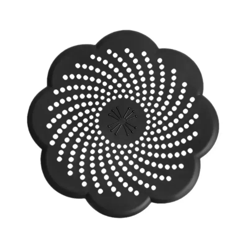 Flower Shape Silicone Floor Drain Cover Mesh Sink Strainer Anti-blocking Hair Clean Up Waste Catcher Kitchen Bathroom Accessory - Velvet Haven