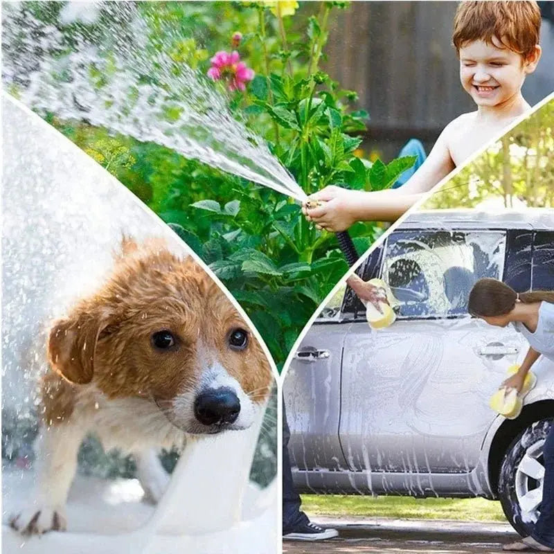 FLOWERS SPRAL Multi-Function Gun Hose High-Pressure Garden Hose Reels with Retractable Design Portable Spray Nozzle for Car Wash - Velvet Haven