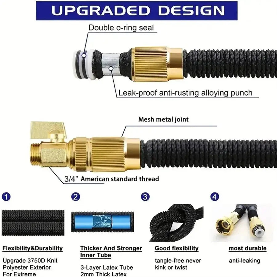 FLOWERS SPRAL Multi-Function Gun Hose High-Pressure Garden Hose Reels with Retractable Design Portable Spray Nozzle for Car Wash - Velvet Haven