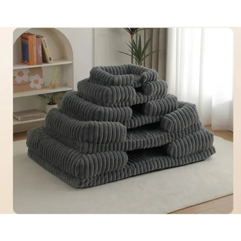 Foam Sofa S M L XL XXL Calming Dog Bed Orthopedic Memory Foam Sofa Couch Waterproof Removable Cover Plush Mat for Small Medium - Velvet Haven