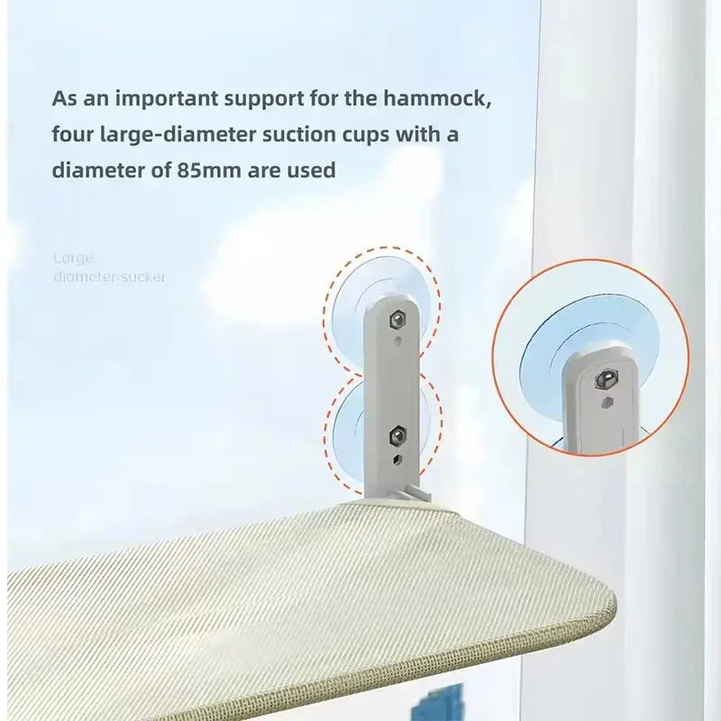 Foldable Cat Window Hammock Suction Cup Glass Balcony Hanging Bed Washable Sturdy Pet Lounge Sunbathing Nest Rest Seat For Cat - Velvet Haven