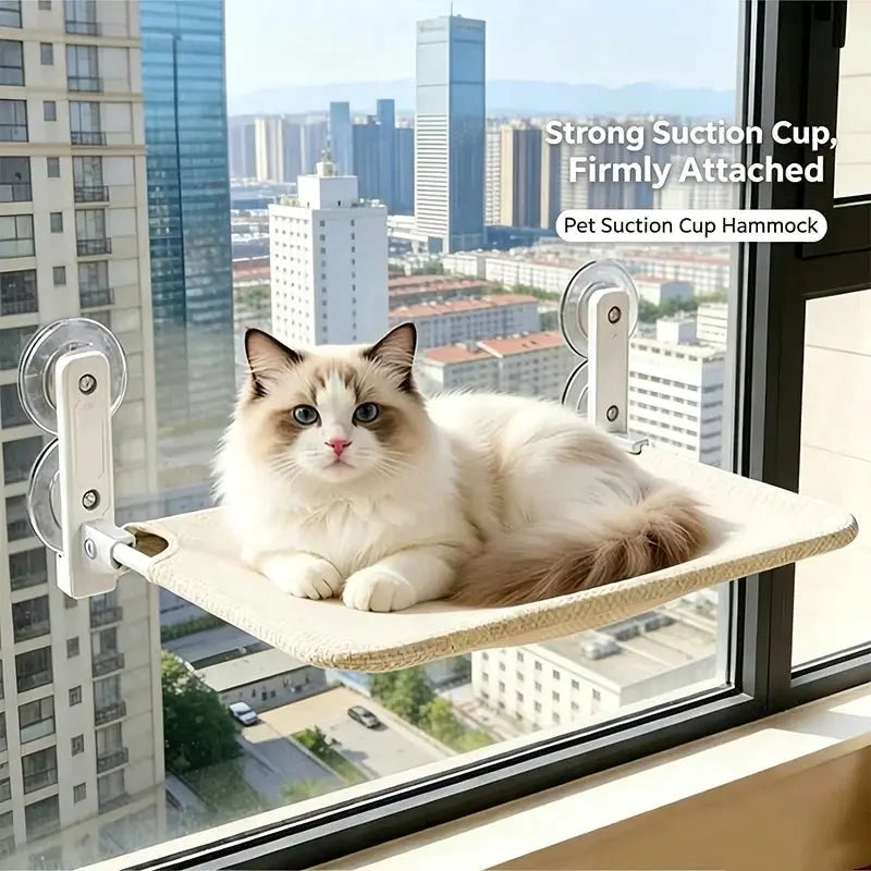 Foldable Cat Window Hammock Suction Cup Glass Balcony Hanging Bed Washable Sturdy Pet Lounge Sunbathing Nest Rest Seat For Cat - Velvet Haven