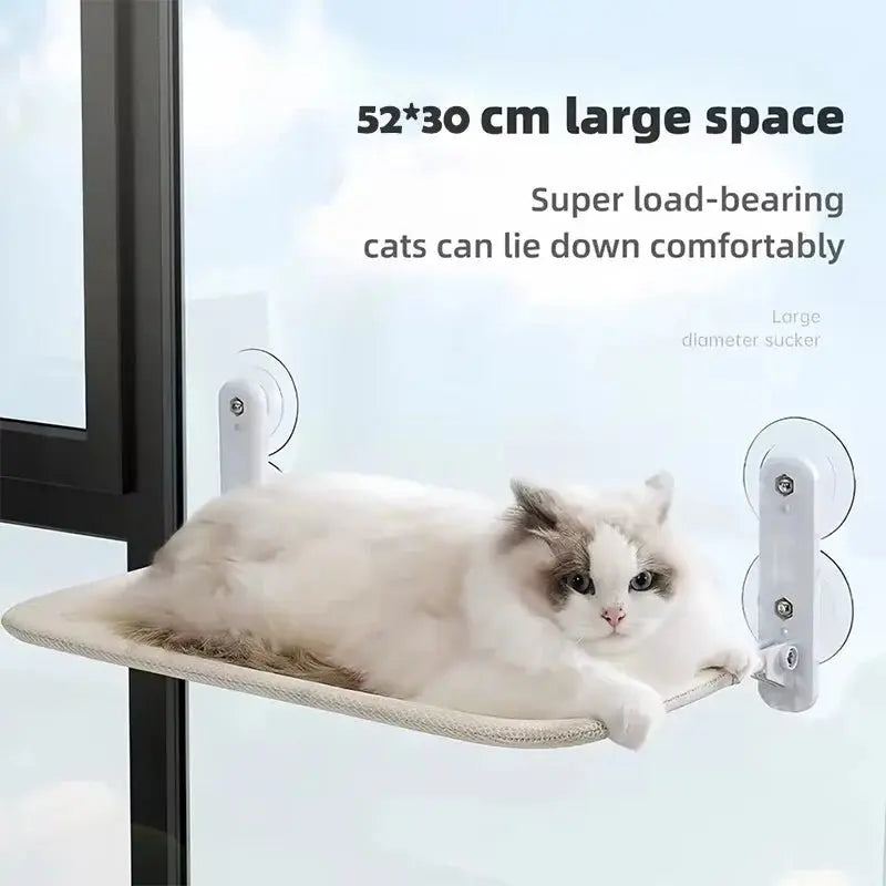 Foldable Cat Window Hammock Suction Cup Glass Balcony Hanging Bed Washable Sturdy Pet Lounge Sunbathing Nest Rest Seat For Cat - Velvet Haven