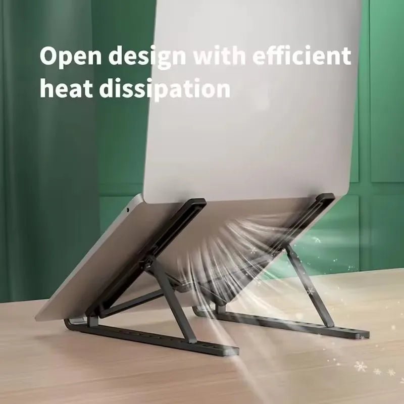 Foldable Laptop Stand Adjustable Portable Foldable Bracket Support Base ABS Plastic Holder For Macbook Laptop PC Accessories - Velvet Haven