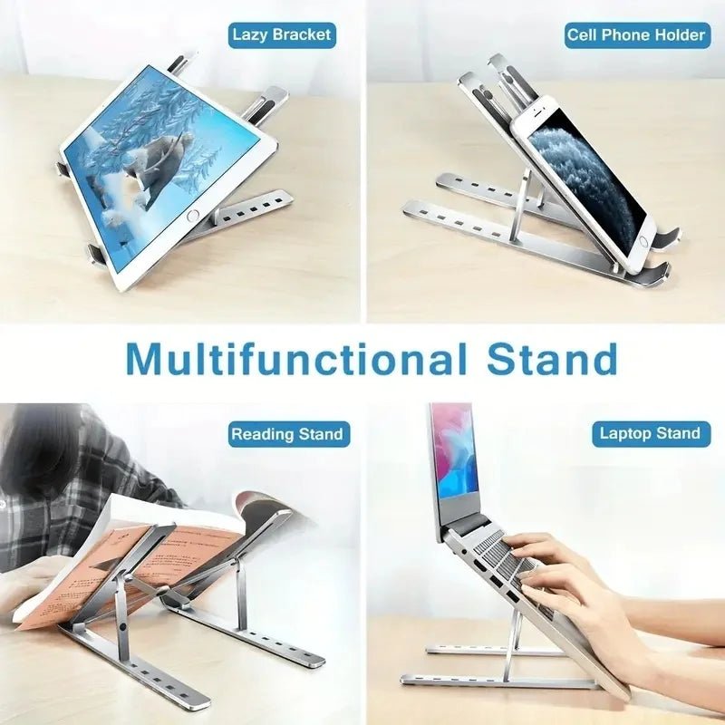 Foldable Laptop Stand Adjustable Portable Foldable Bracket Support Base ABS Plastic Holder For Macbook Laptop PC Accessories - Velvet Haven