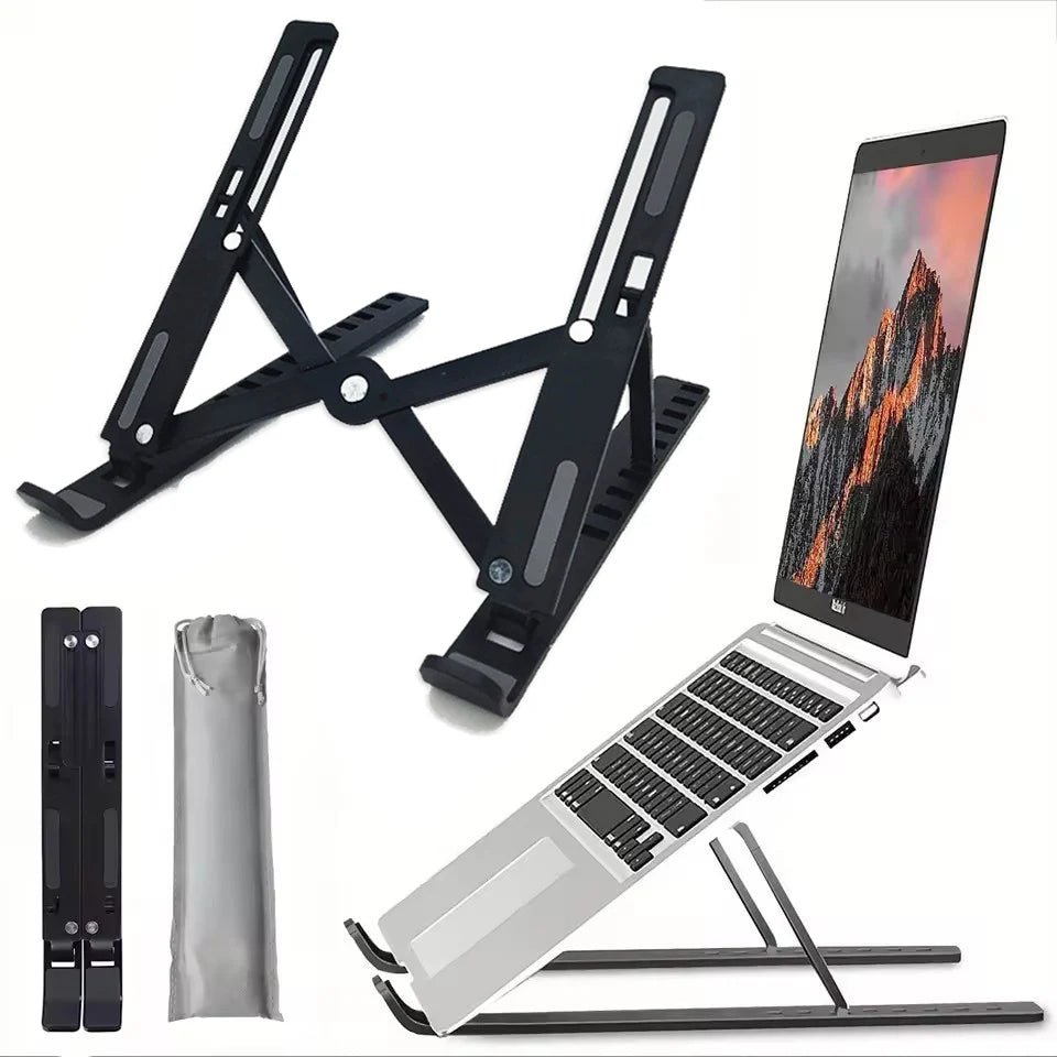 Foldable Laptop Stand Adjustable Portable Foldable Bracket Support Base ABS Plastic Holder For Macbook Laptop PC Accessories - Velvet Haven
