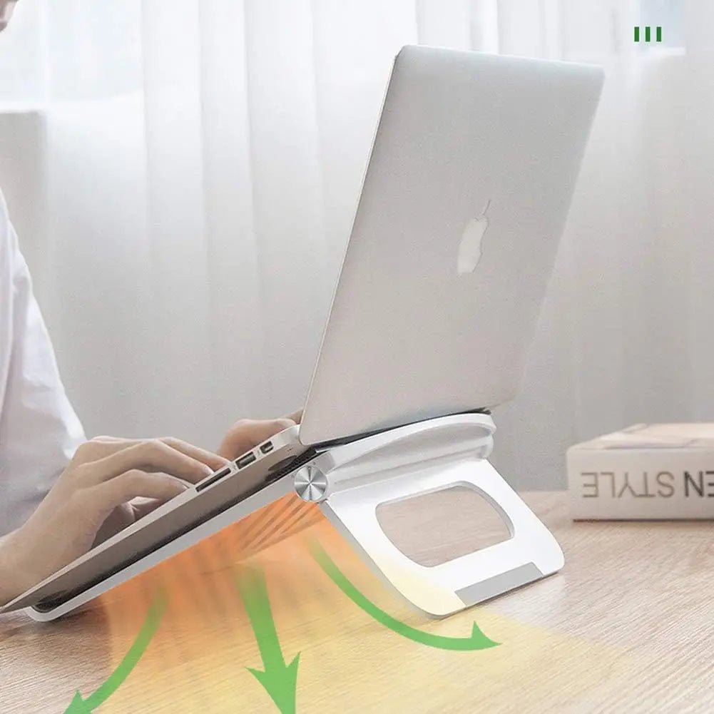 Foldable Laptop Stand for Desk, Adjustable Multi-Angle Computer Holder, Ventilated Riser for Notebooks up to 17 Inches, Pink - Velvet Haven