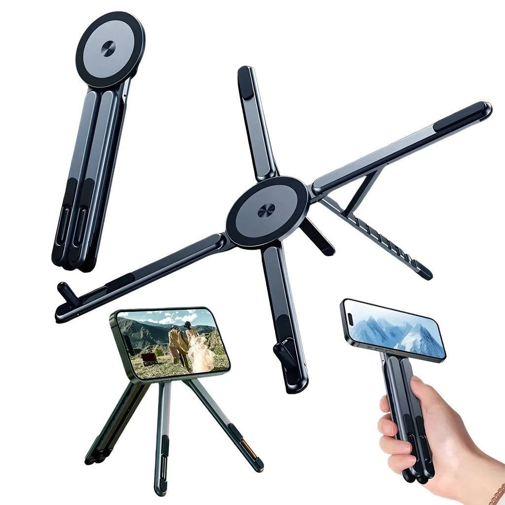Foldable Magnetic Laptop Stand ABS Plastic Portable Adjustable Stand Heat Dissipation Holder for Smart Phone Tablet Notebook - Velvet Haven