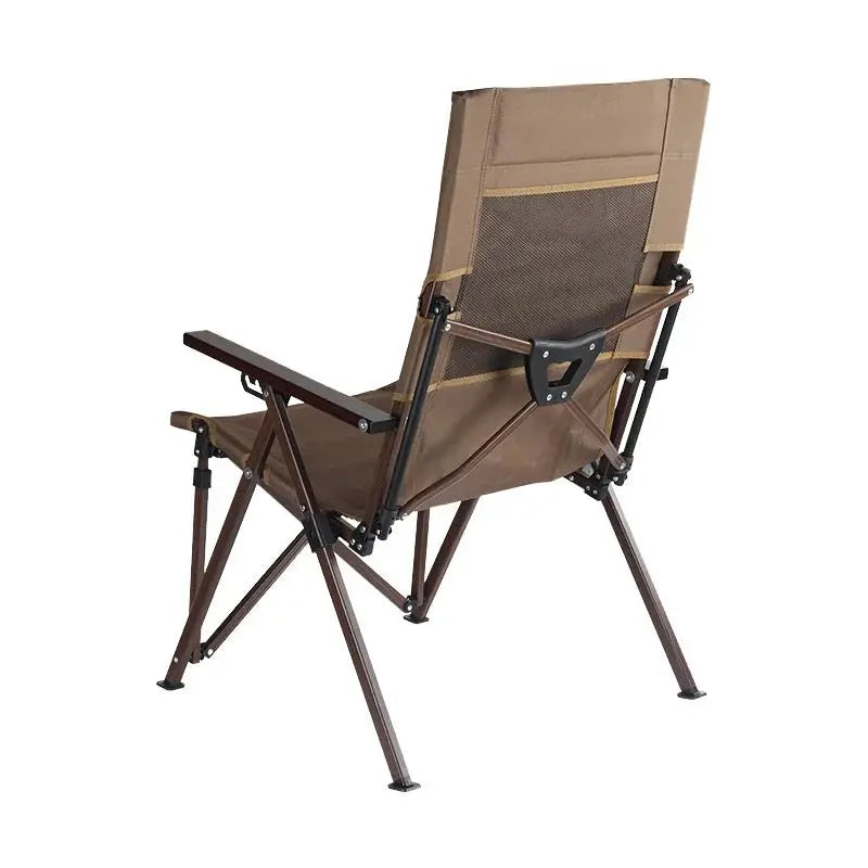 Foldable Metal Camping Chair With Cup Holder Armrest For Beach Outdoor Concerts Sports Travel Garden Use - Velvet Haven