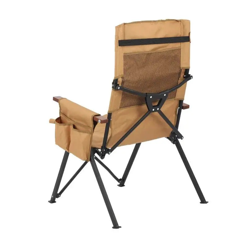 Foldable Metal Camping Chair With Cup Holder Armrest For Beach Outdoor Concerts Sports Travel Garden Use - Velvet Haven