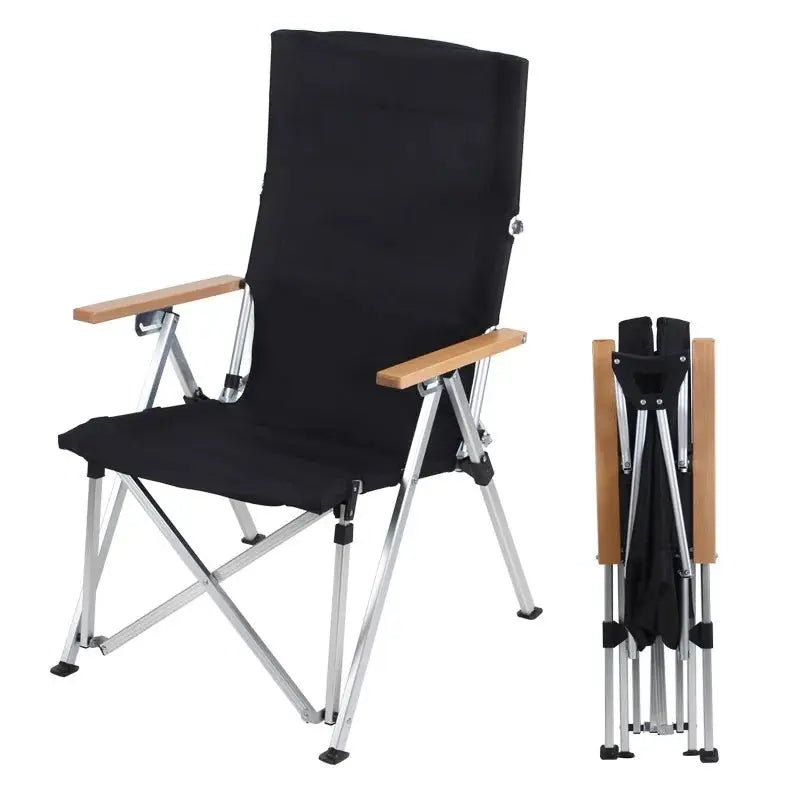 Foldable Metal Camping Chair With Cup Holder Armrest For Beach Outdoor Concerts Sports Travel Garden Use - Velvet Haven