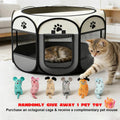 Foldable octagonal pet playpen with breathable mesh and Oxford fabric for indoor and outdoor use with dogs, cats, puppies, and small pets