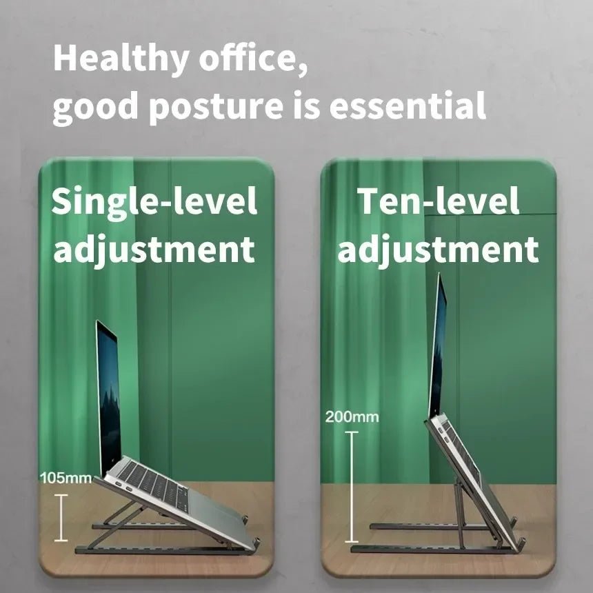 Foldable Portable Laptop Stand Adjustable Computer Monitor Holder for MacBook iPad Air Tablet Notebook Base Desk Mount - Velvet Haven