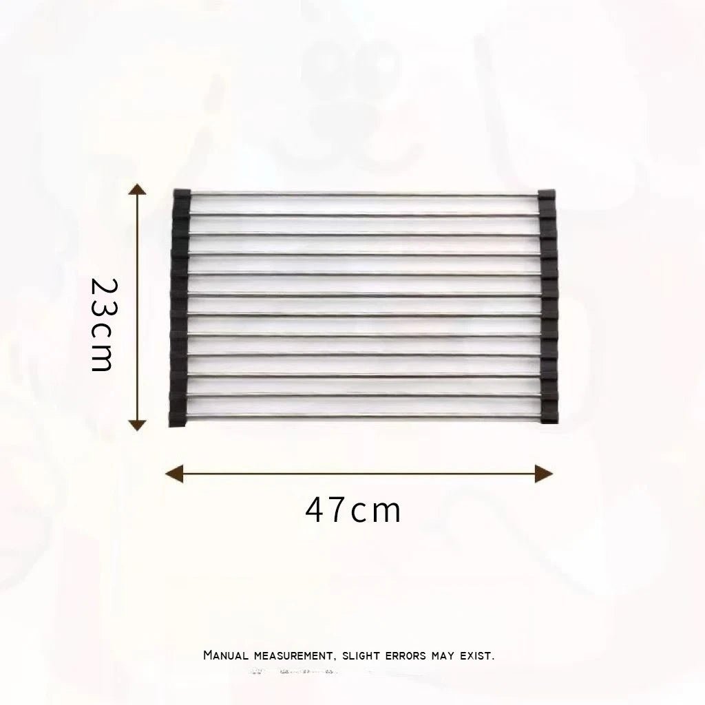 Foldable Roll-Up Sink Drain Rack Heat Resistant Kitchen Organizer for Dishes, Chopsticks, Fruits & Vegetables - Velvet Haven