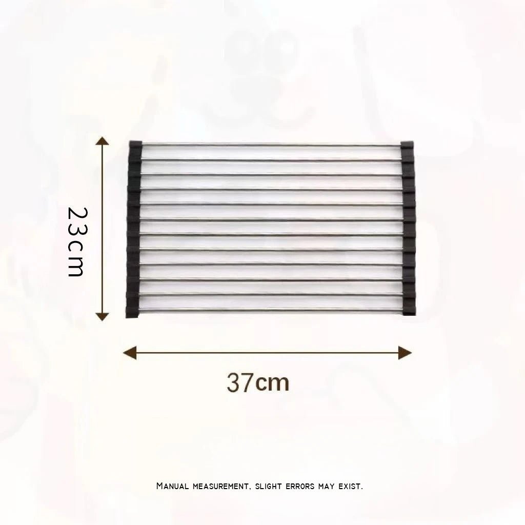 Foldable Roll-Up Sink Drain Rack Heat Resistant Kitchen Organizer for Dishes, Chopsticks, Fruits & Vegetables - Velvet Haven