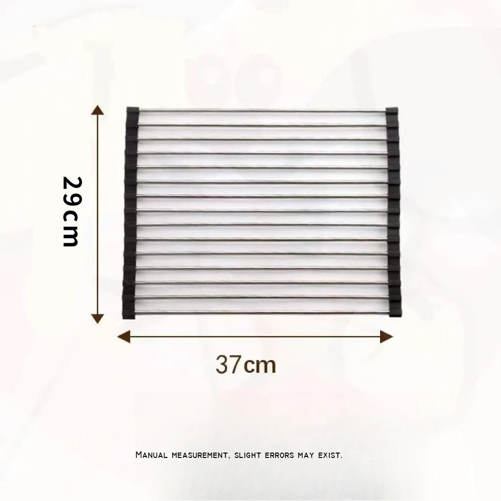 Foldable Roll-Up Sink Drain Rack Heat Resistant Kitchen Organizer for Dishes, Chopsticks, Fruits & Vegetables - Velvet Haven