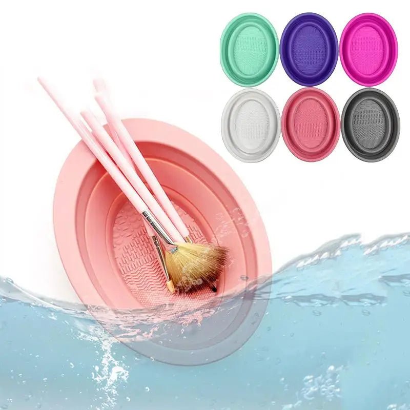 Foldable Silicone Makeup Brush Cleaner Bowl for Brushes & Puffs - Velvet Haven